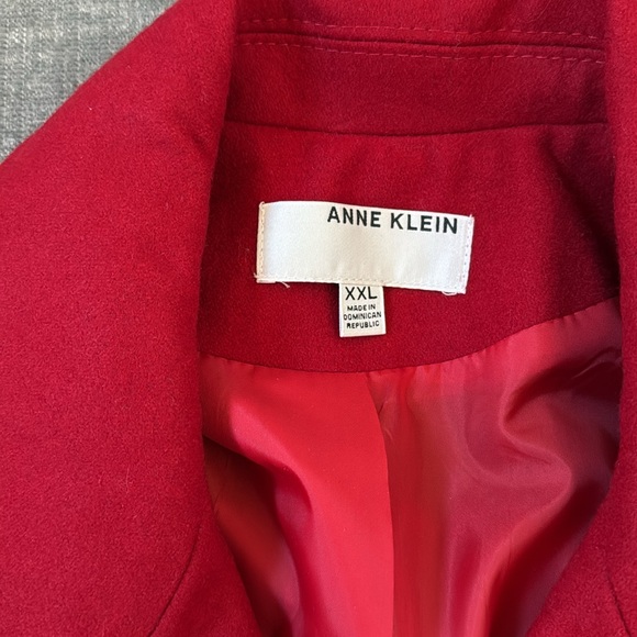 Anne Klein Red Double-Breasted Peacoat - Picture 11 of 12